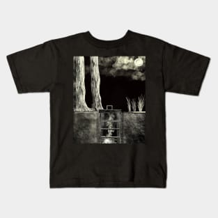 Ladder in the Forest (black/white) Kids T-Shirt